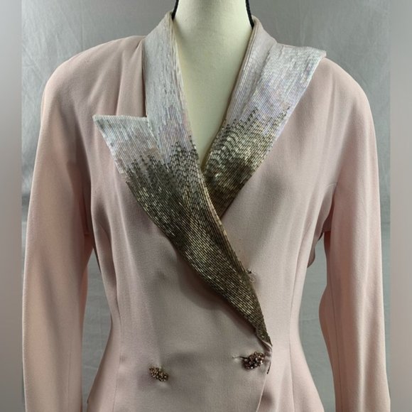 Vintage Pink Beaded Jacket And Matching Skirt - Picture 2 of 5